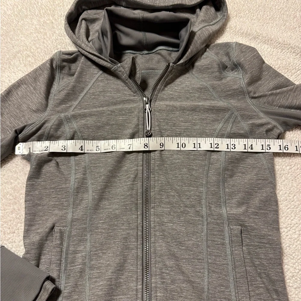 Lululemon Daily Practice Hooded Jacket Heathered Slate Gray Long Line
